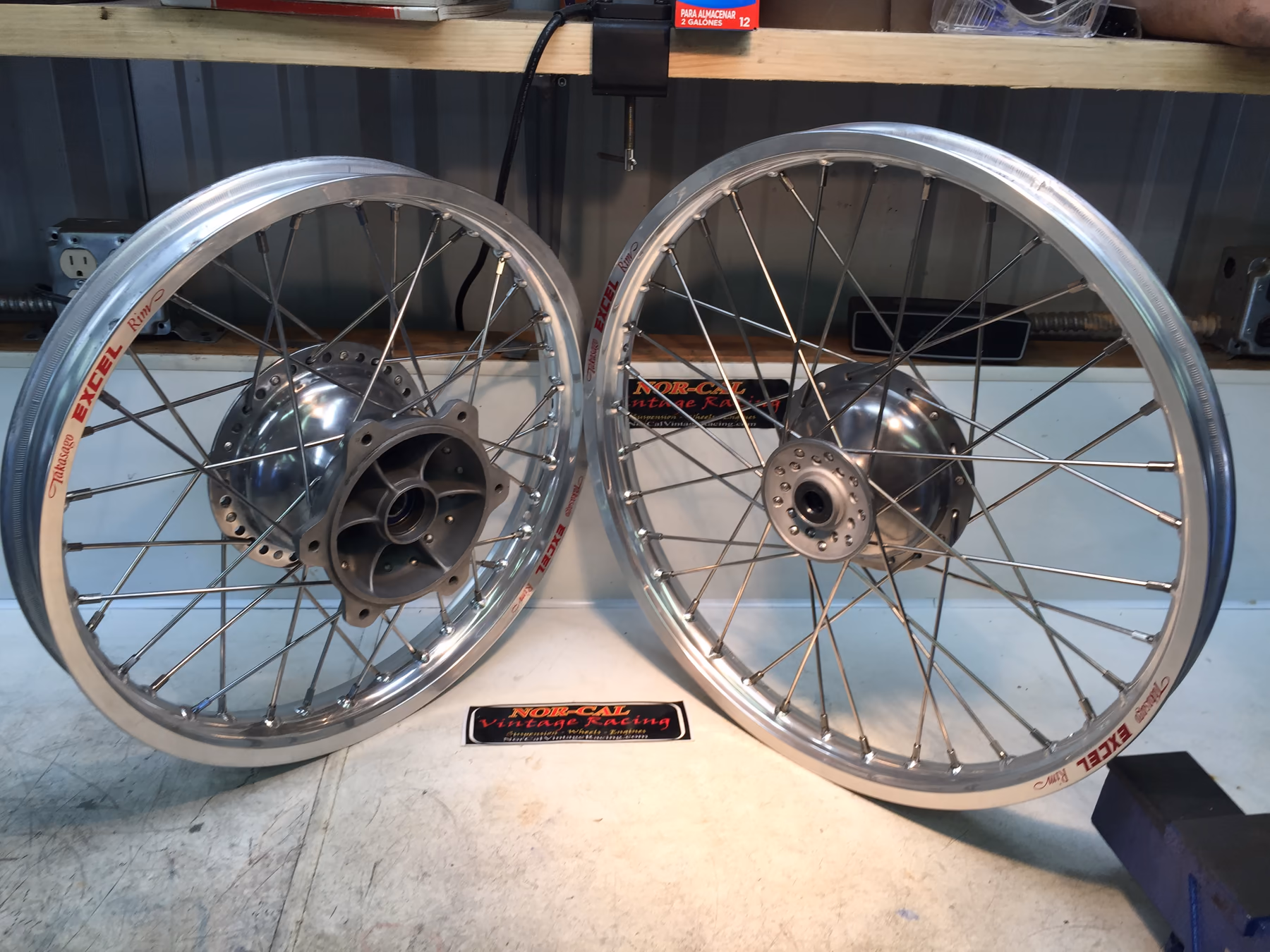Works wheels with machined, satin polished hubs